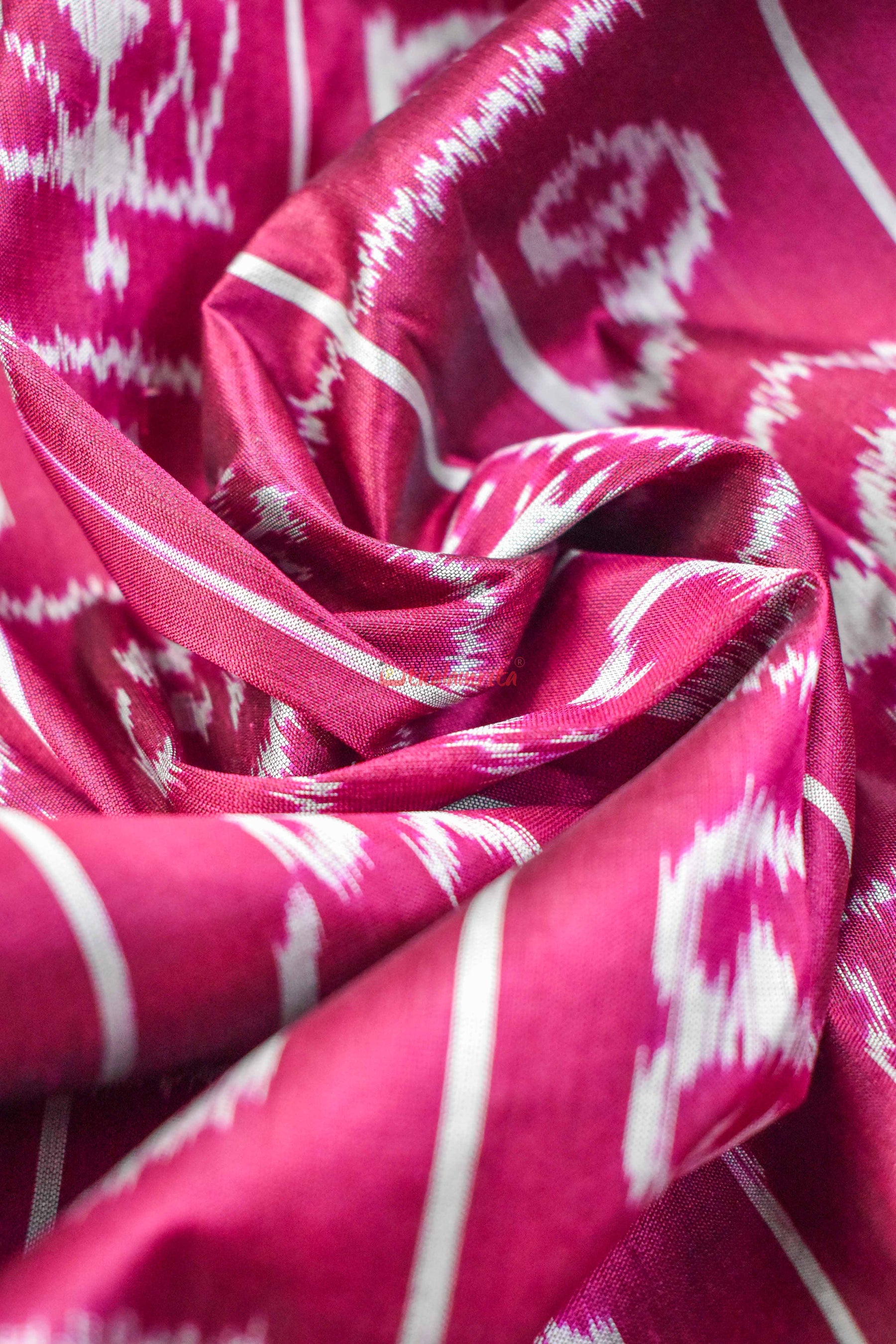 Magenta Odia Alphabets Khandua Silk Saree