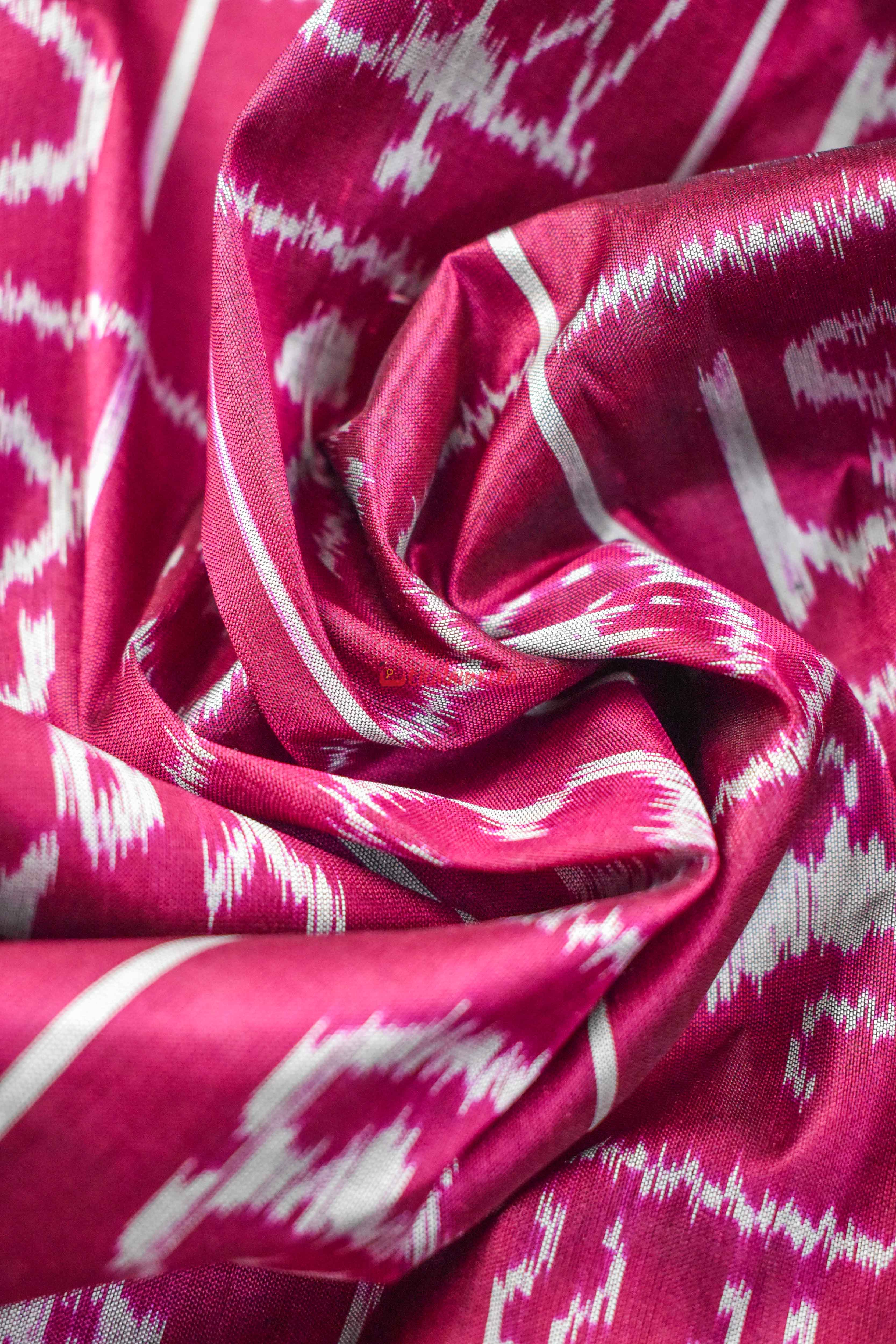 Magenta Odia Alphabets Khandua Silk Saree