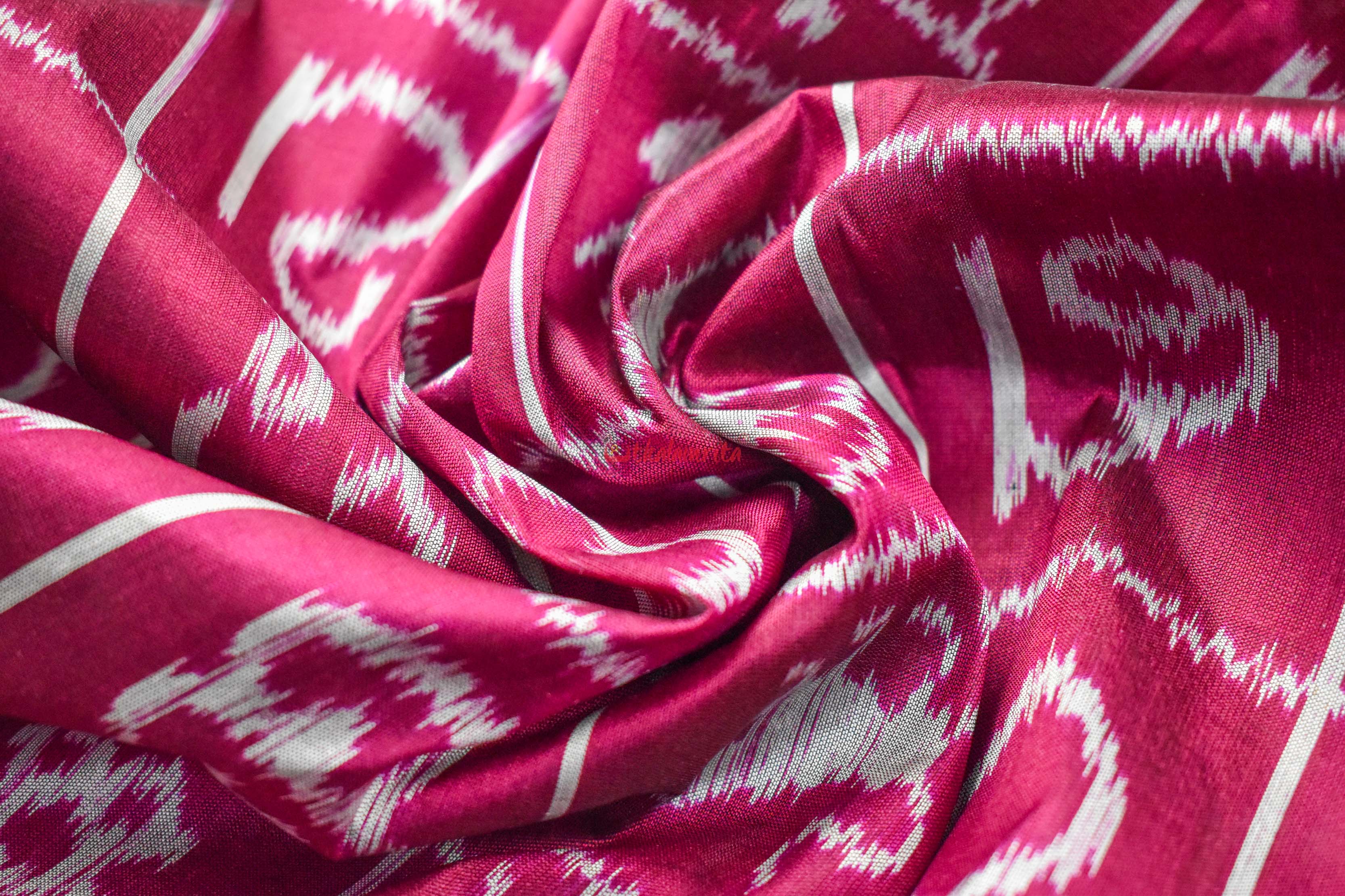 Magenta Odia Alphabets Khandua Silk Saree