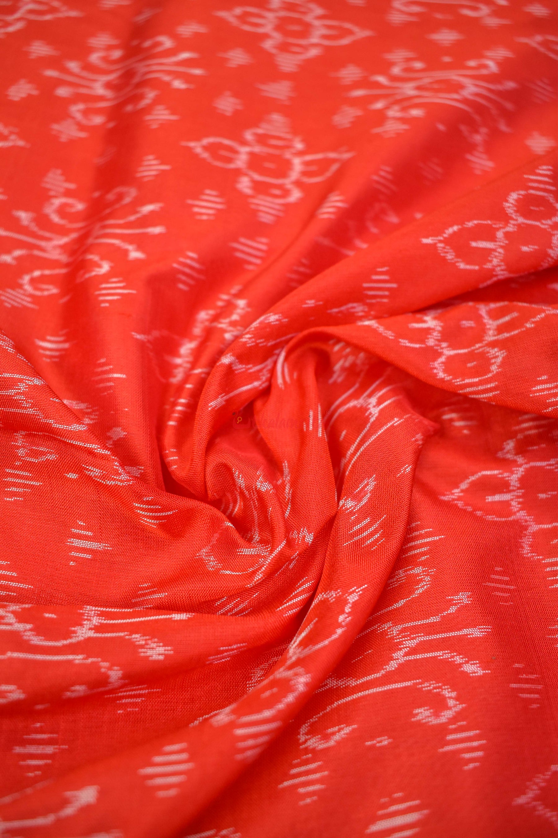 Red Pink Sambalpuri Silk Dress Set