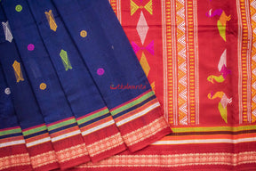 Ultramine Blue Bomkai Saree