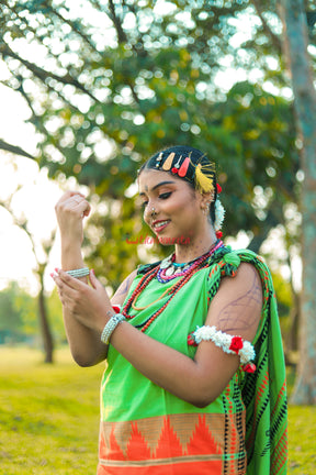 Ganga Jamuna Green Kotpad Saree