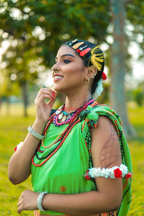 Ganga Jamuna Green Kotpad Saree
