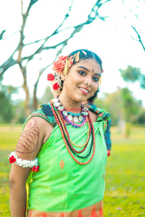 Ganga Jamuna Green Kotpad Saree