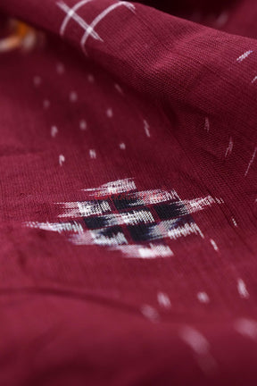 Yellow Maroon Star Sakta (Fabric)