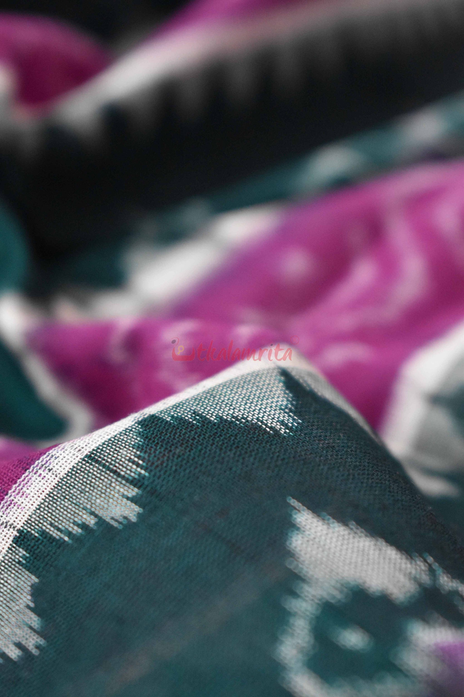 Green Purple Lines Bandha Fabric