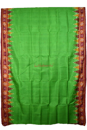 Green Red Border Pasapali Khandua Silk Saree