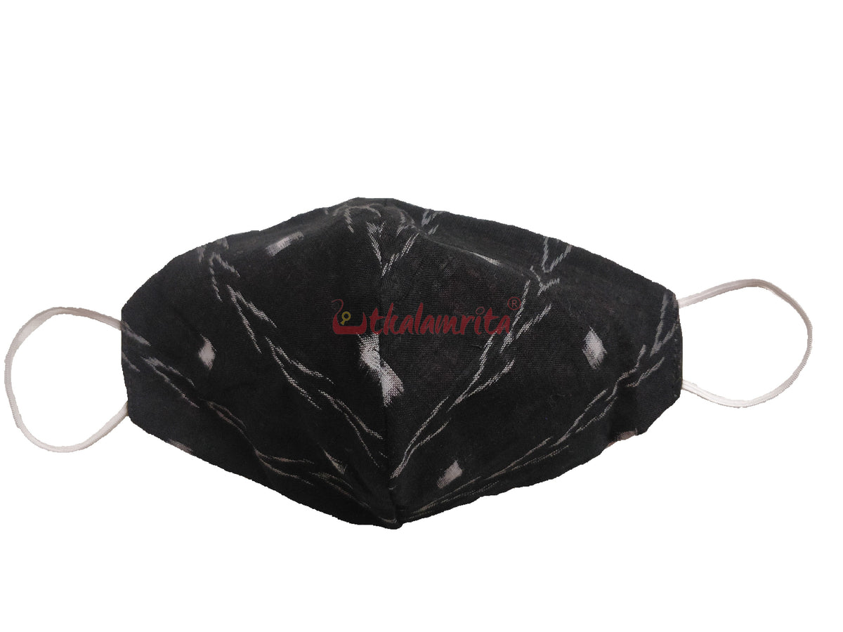 White Pink Ikat & Black Pasapali Mask