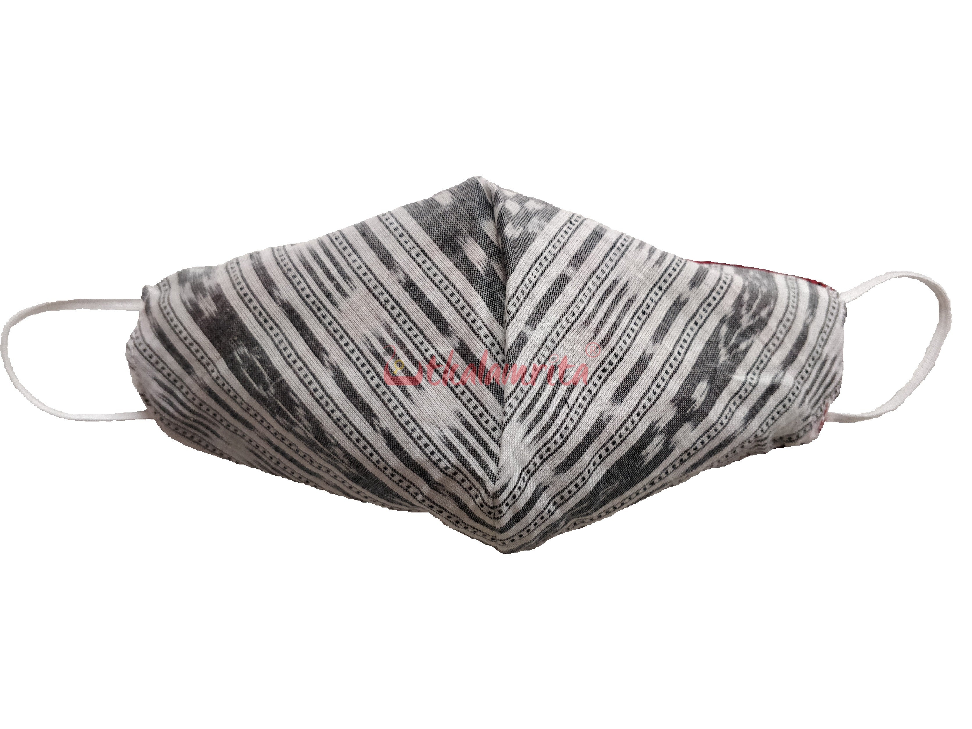 Red & White Ikat Mask