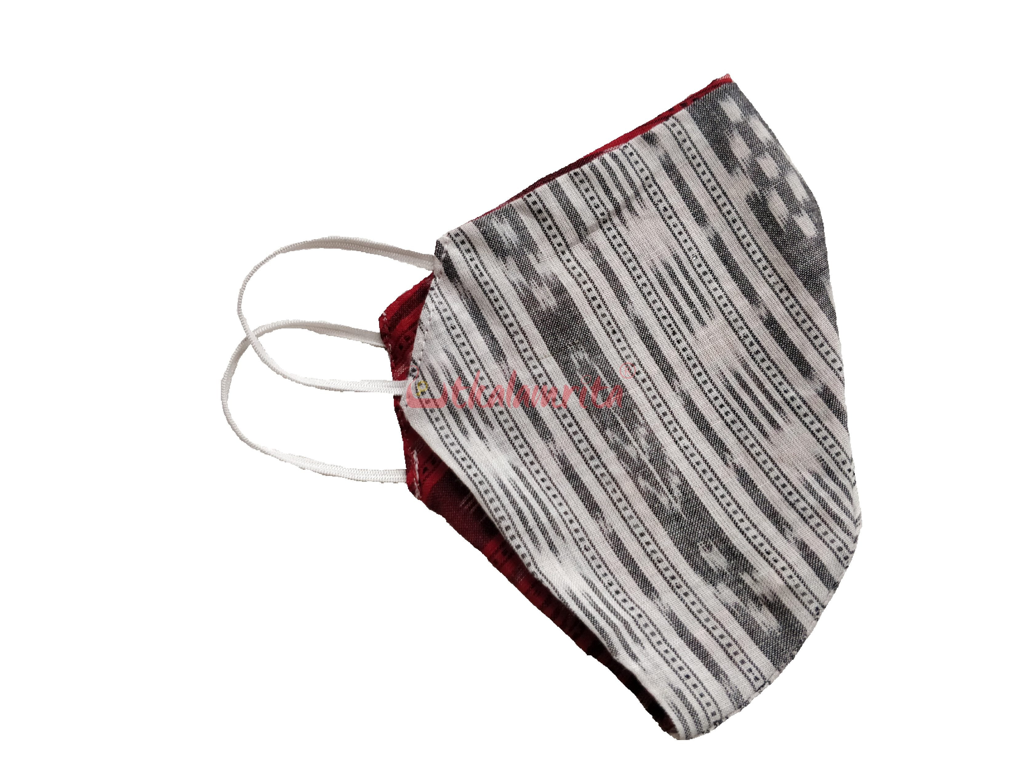 Red & White Ikat Mask
