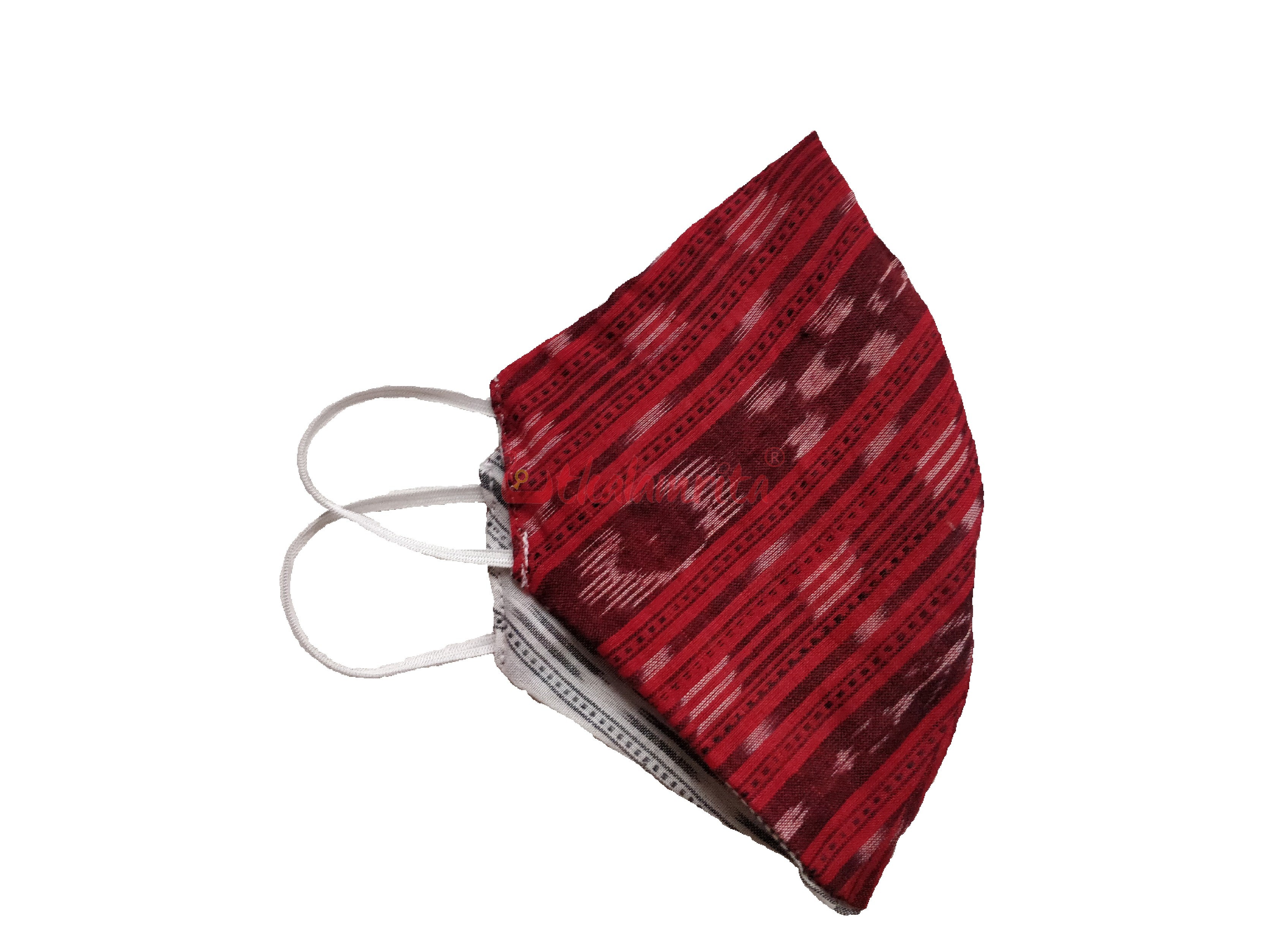 Red & White Ikat Mask