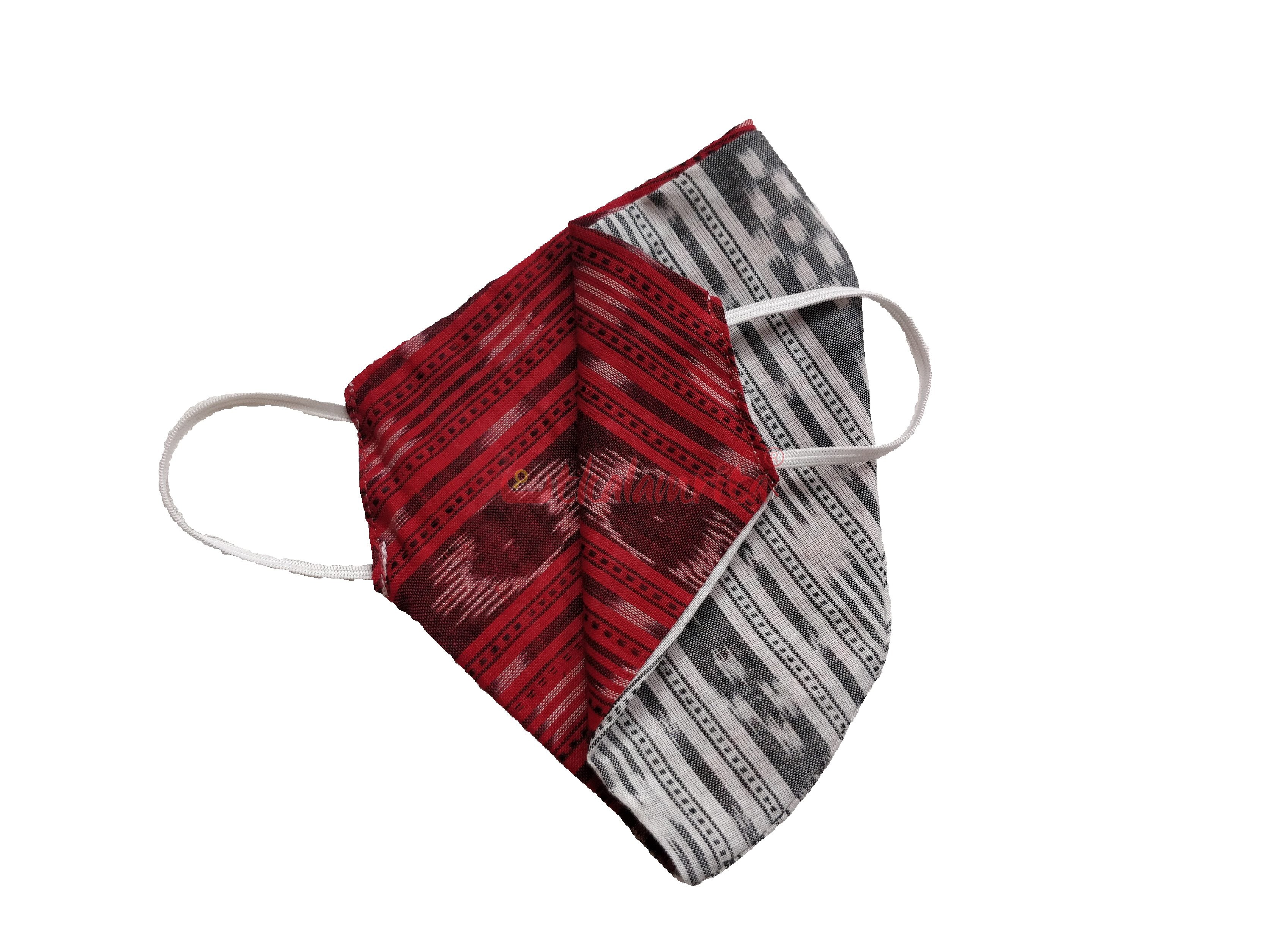 Red & White Ikat Mask