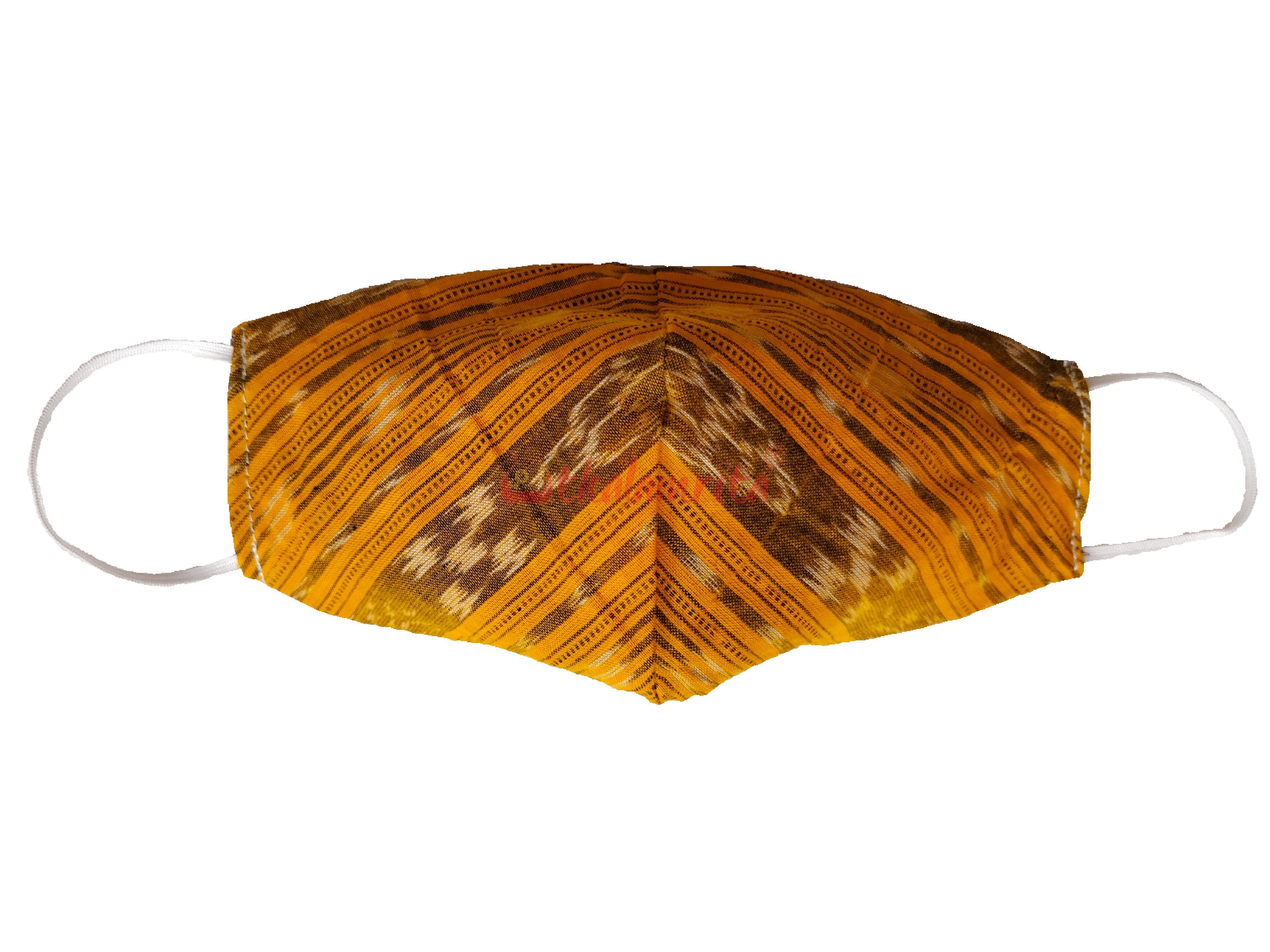 Yellow and Blue Ikat Mask