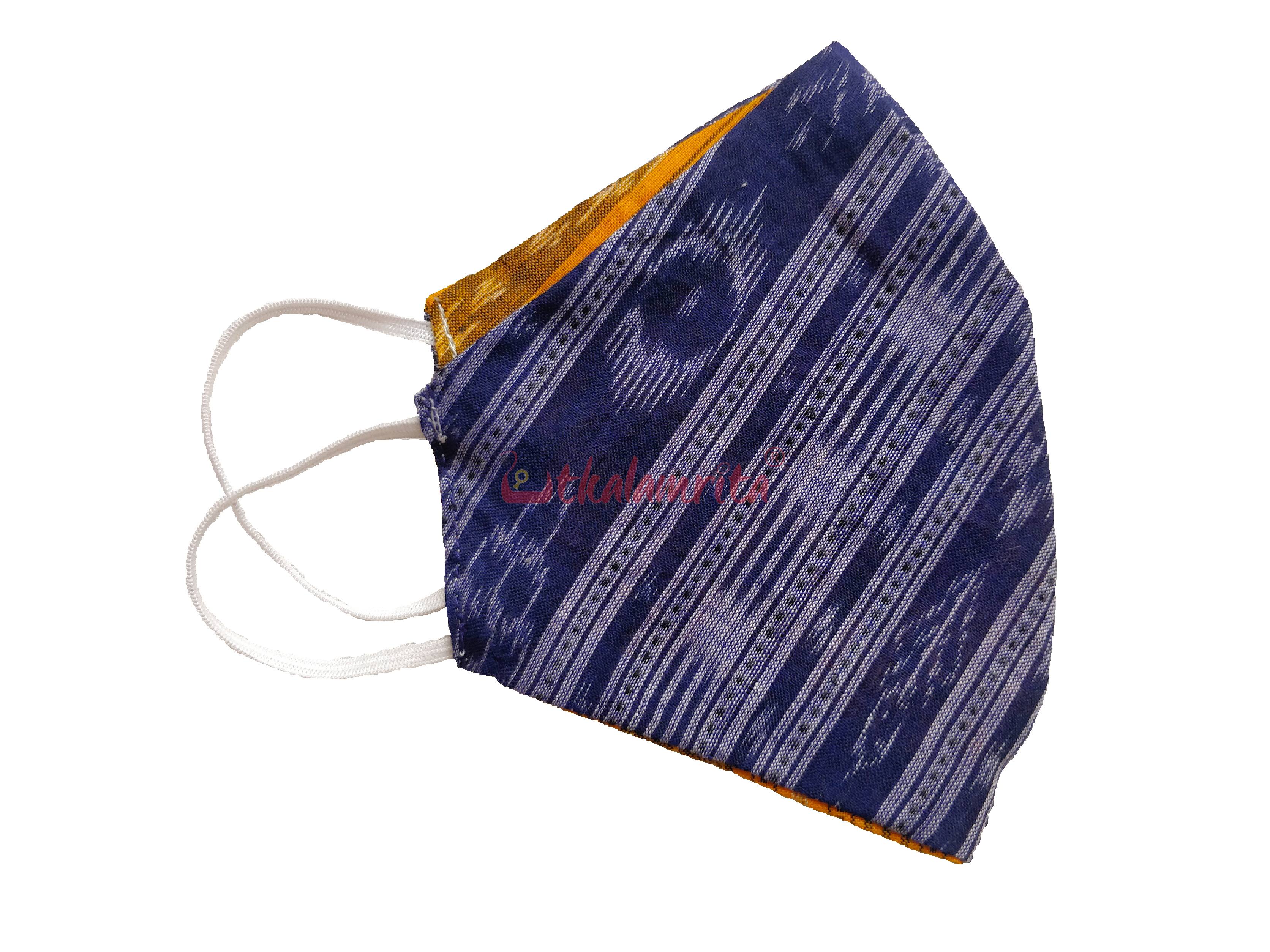 Yellow and Blue Ikat Mask