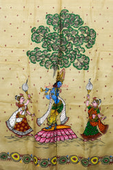 Krishna & Sakhis Pattachitra Dupatta