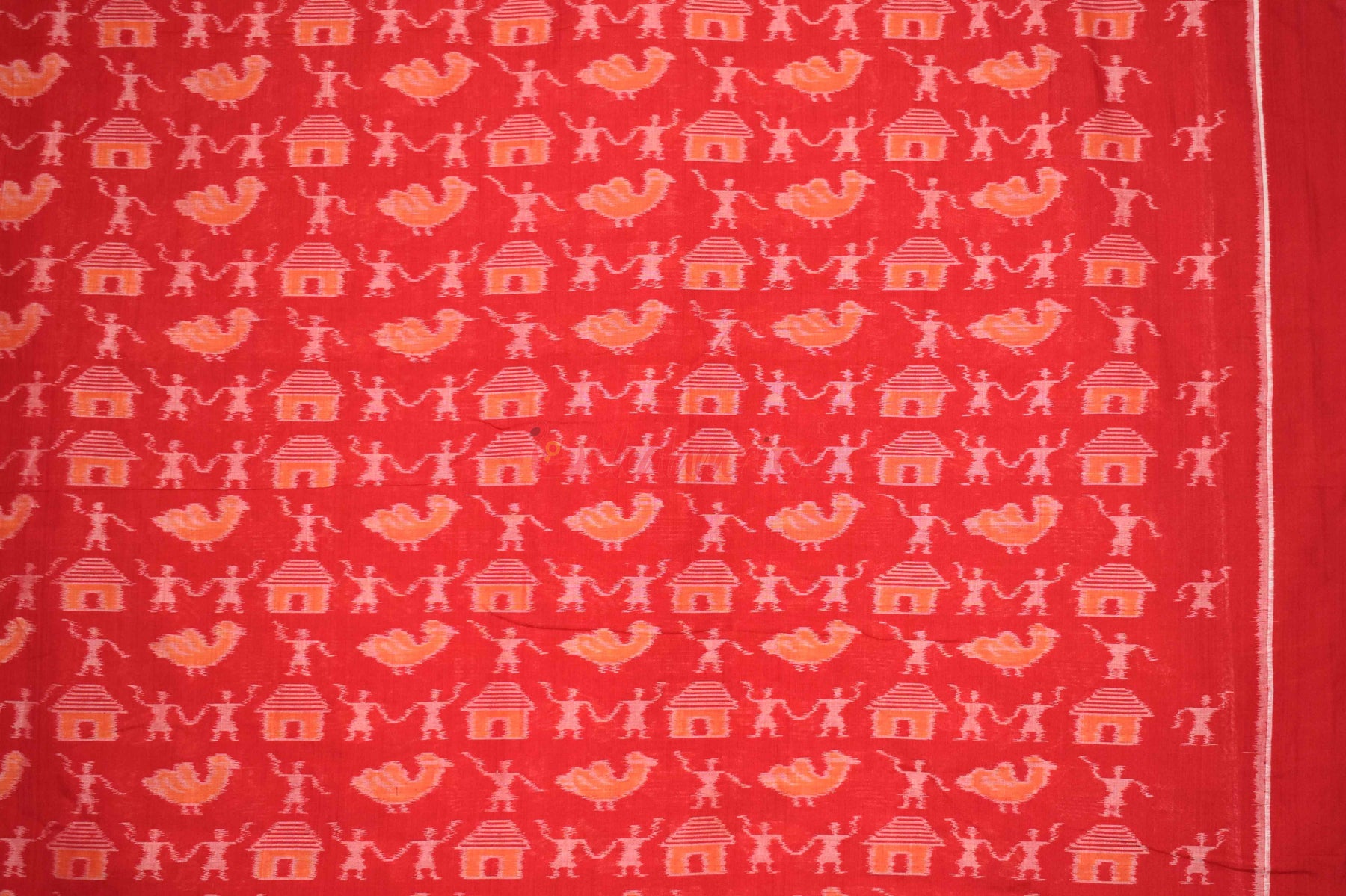 Red Tribals and Ducks (Fabric)