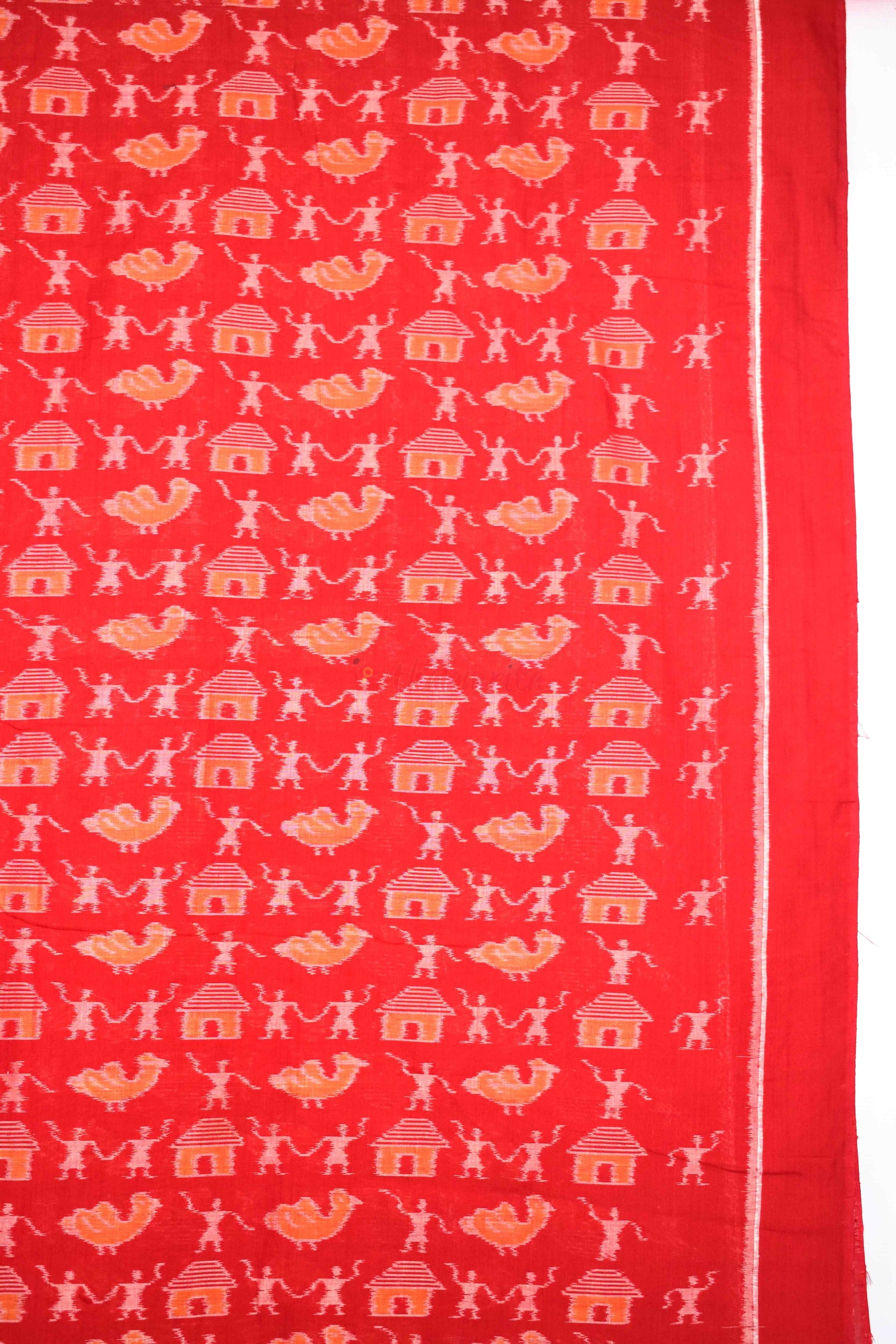 Red Tribals and Ducks (Fabric)