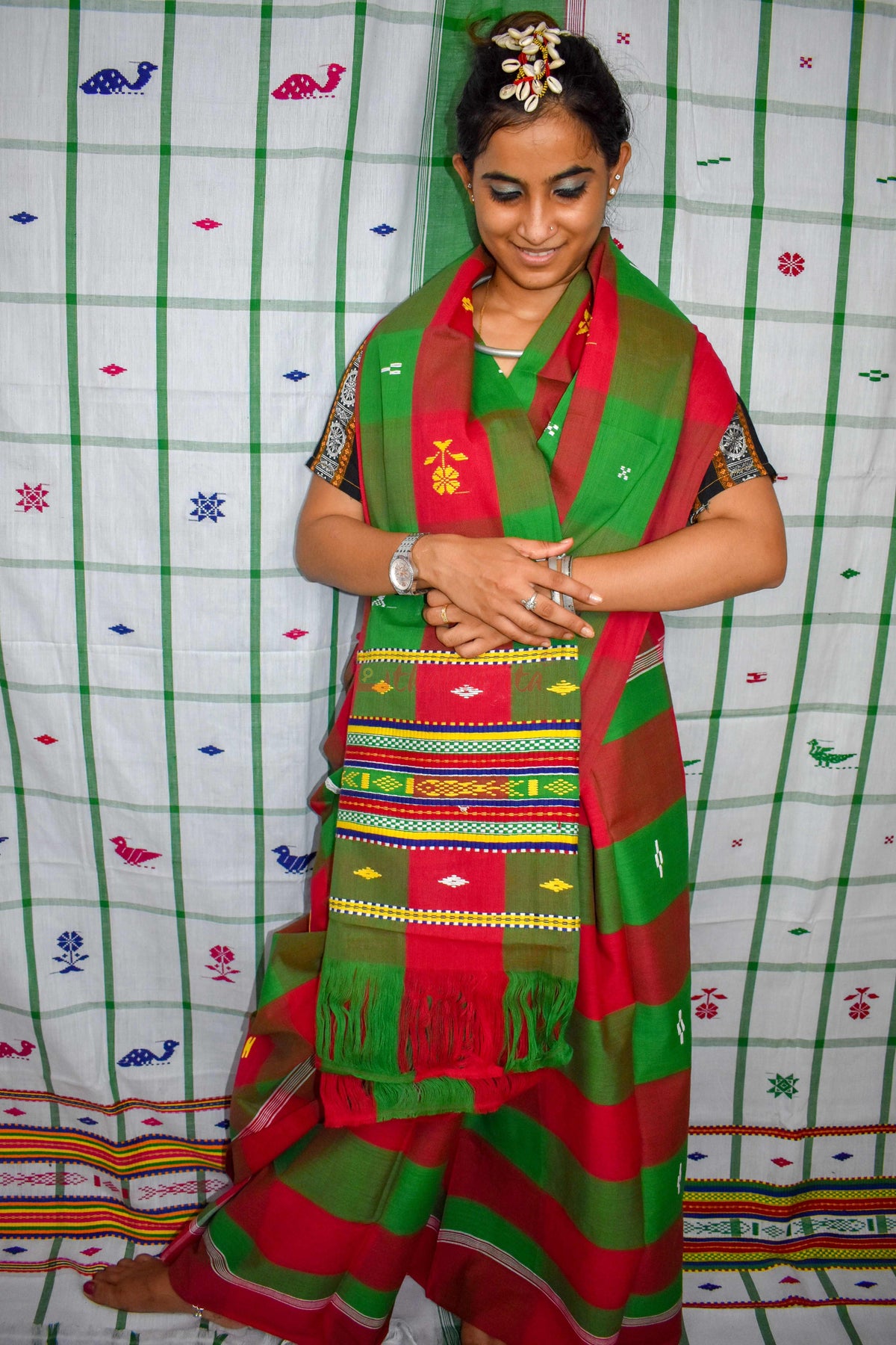 Santali Traditional Saree(Santali Panchi Saree) - Kherwal Bazaar