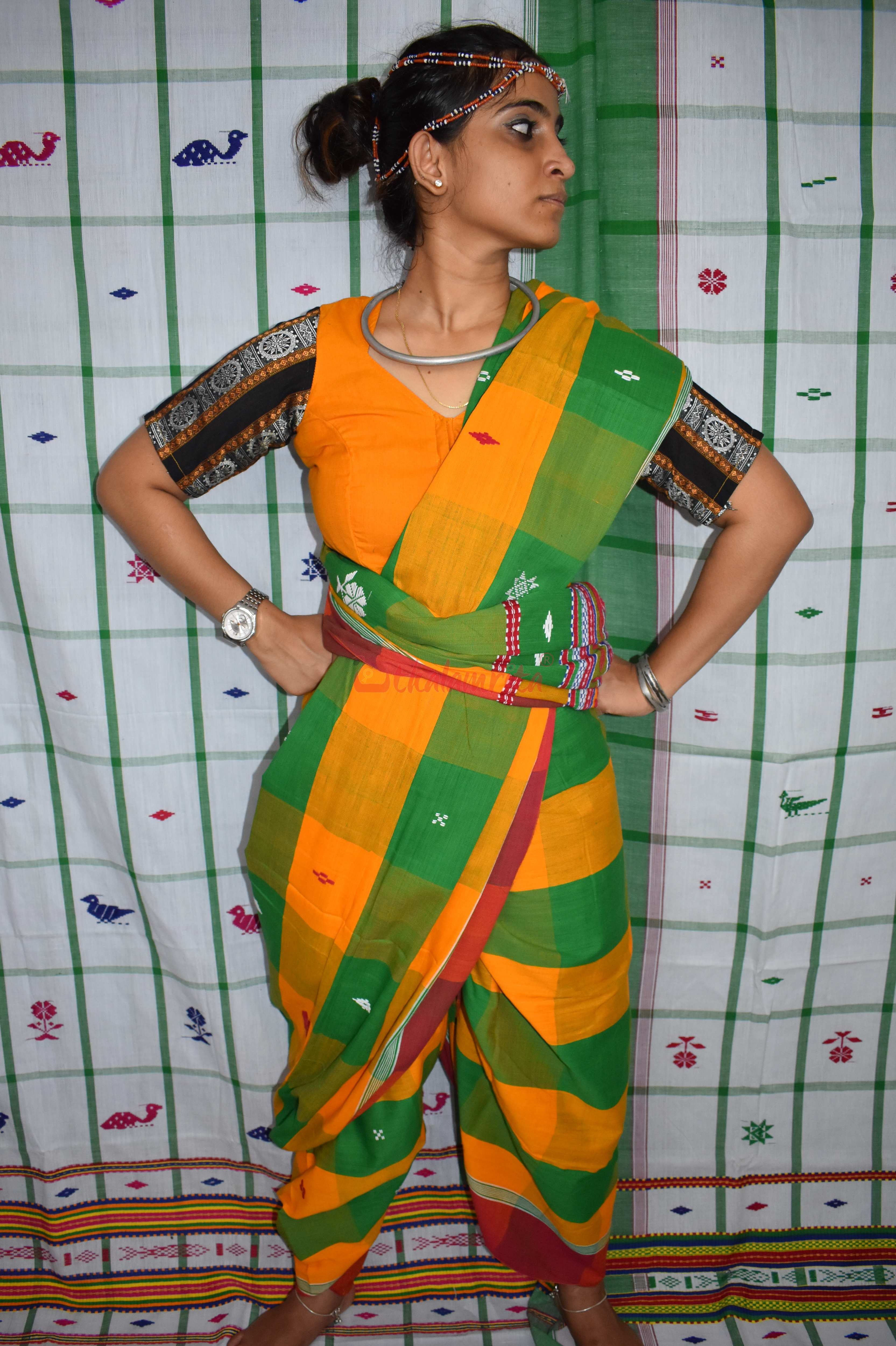 Yellow & Frooti Green Santhal