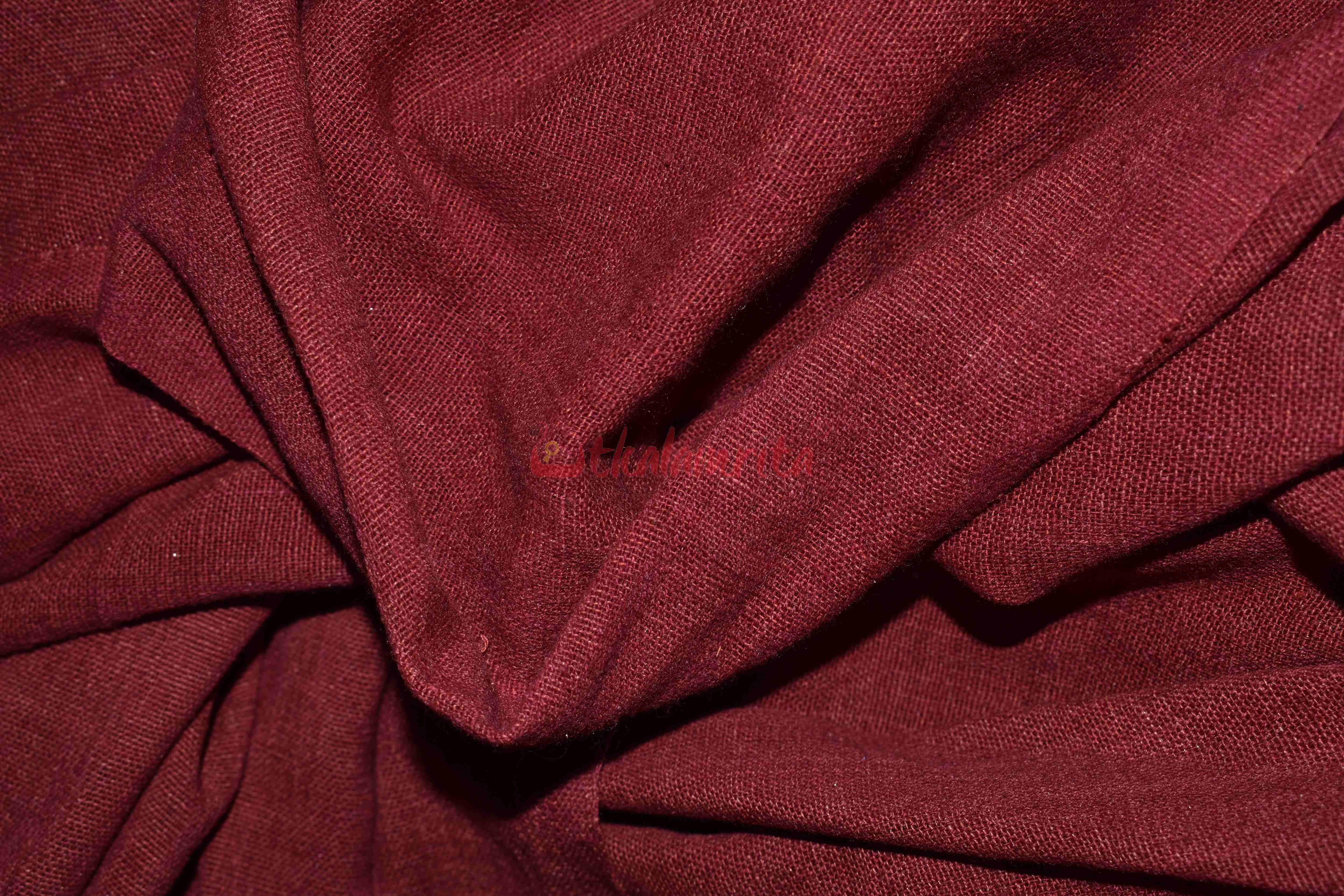 Plain Maroon Handloom (Fabric)