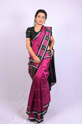Magenta Doll Bomkai Border Silk Saree