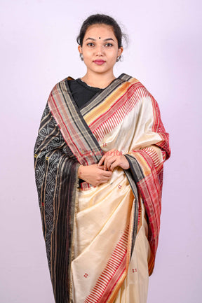 White Kathifera Silk Saree