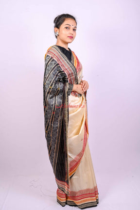 White Kathifera Silk Saree