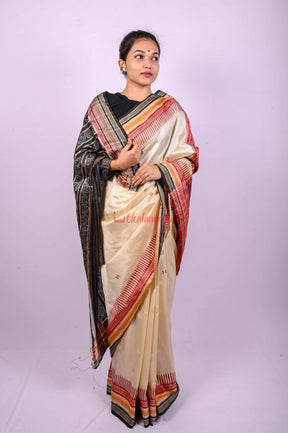 White Kathifera Silk Saree