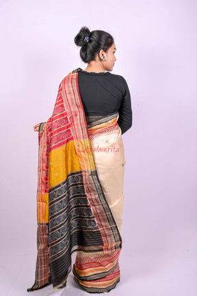 White Kathifera Silk Saree