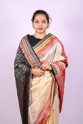 White Kathifera Silk Saree