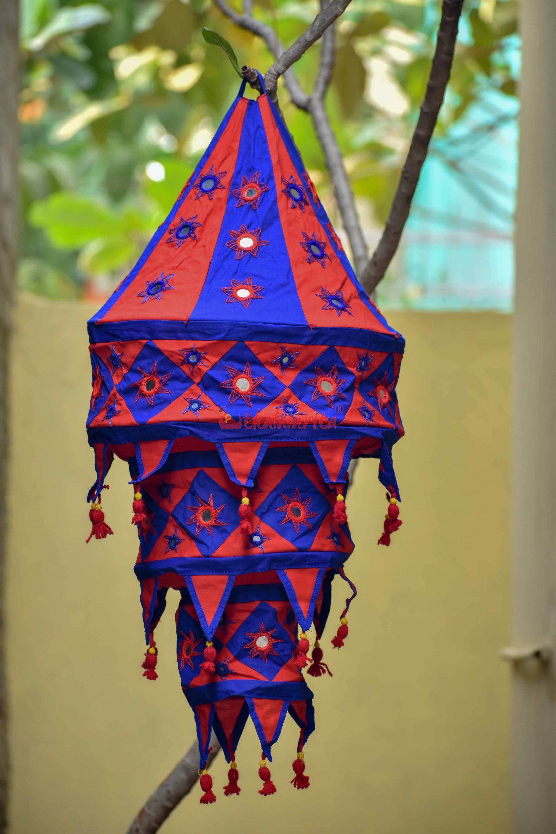 Blue Red Special 3-Step Round Lampshade