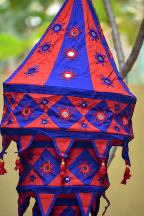 Blue Red Special 3-Step Round Lampshade