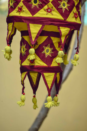Maroon Yellow Special 2-Step Round Lampshade