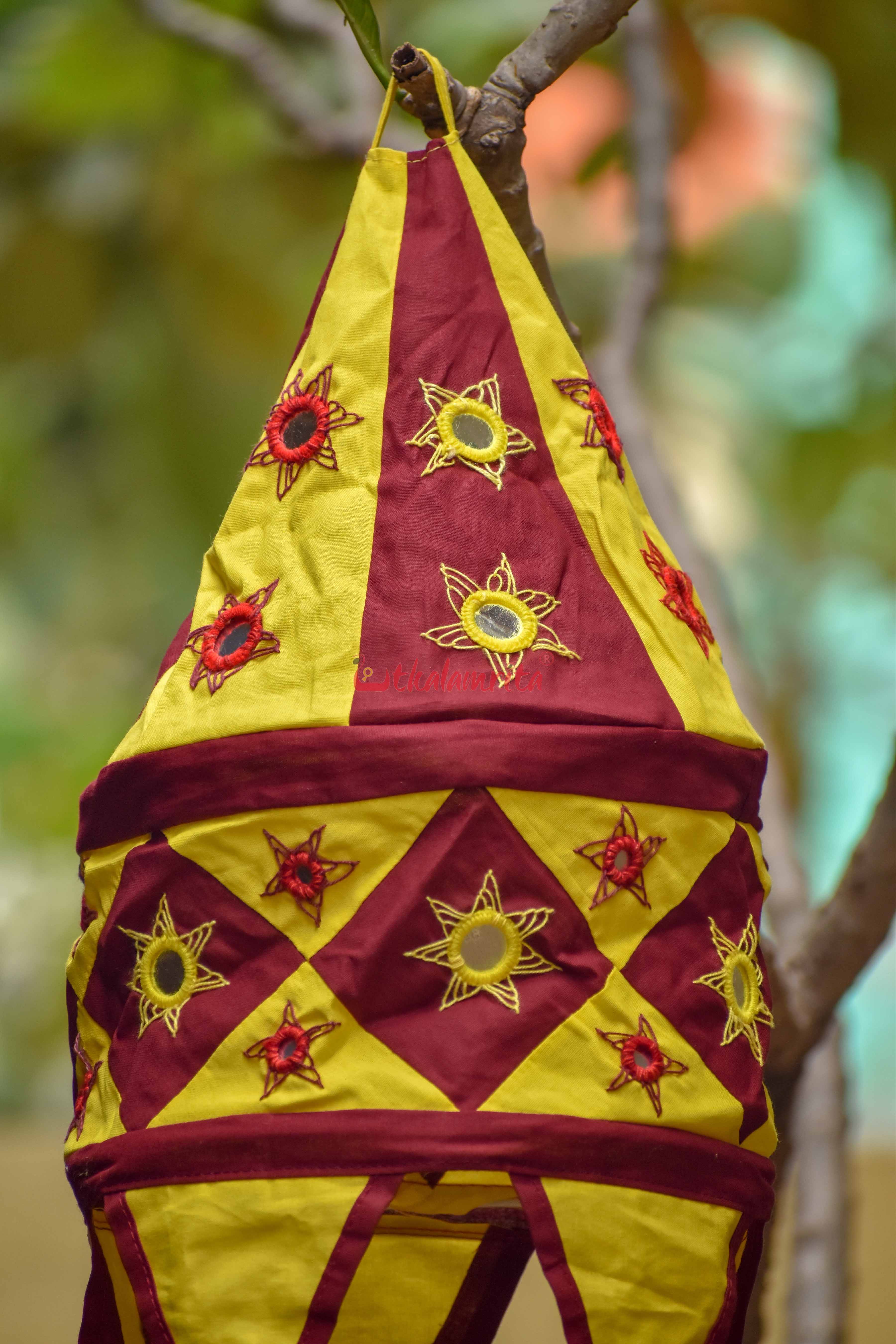 Maroon Yellow Special 1-Step Round Lampshade