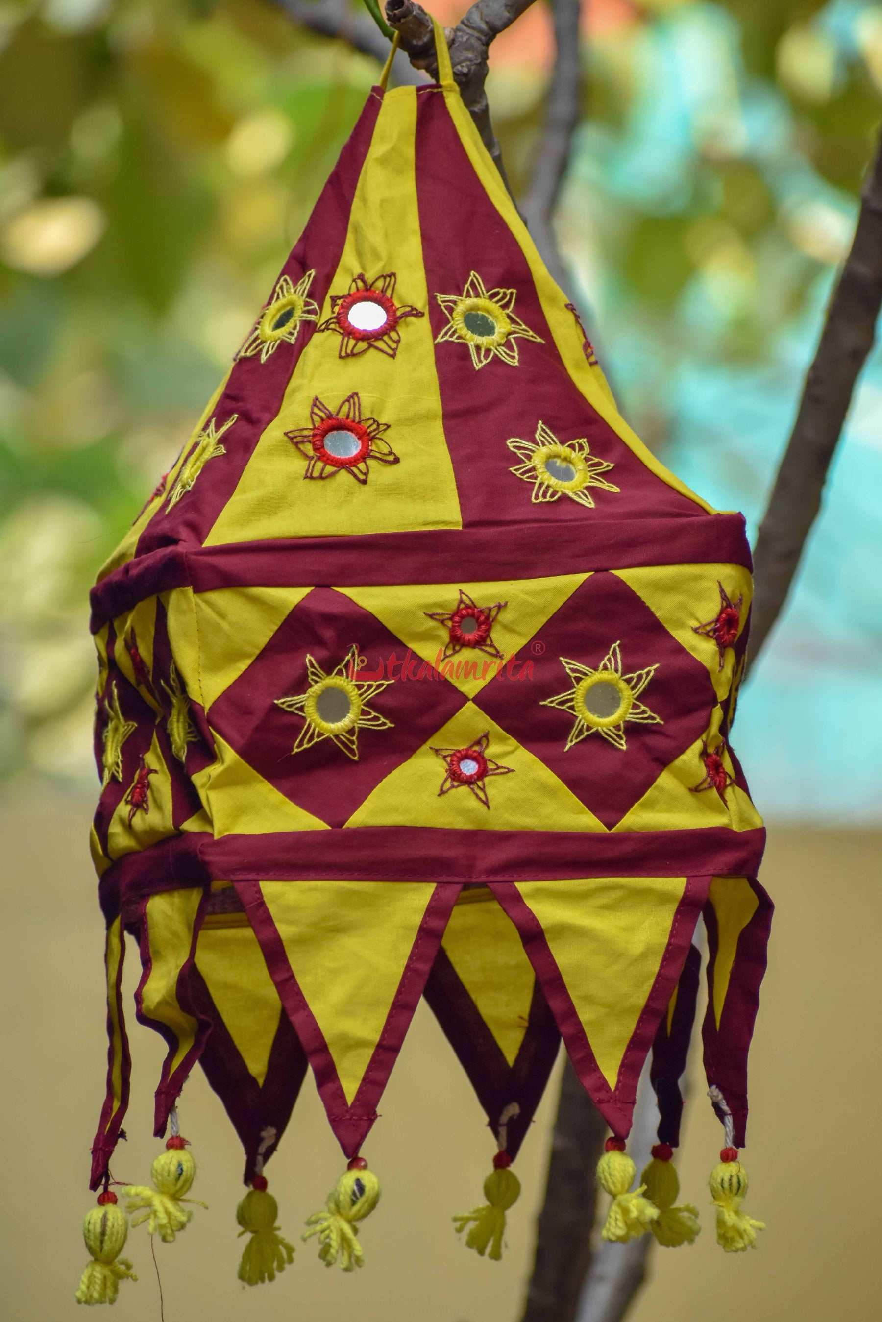 Maroon Yellow Special 1-Step square Lampshade
