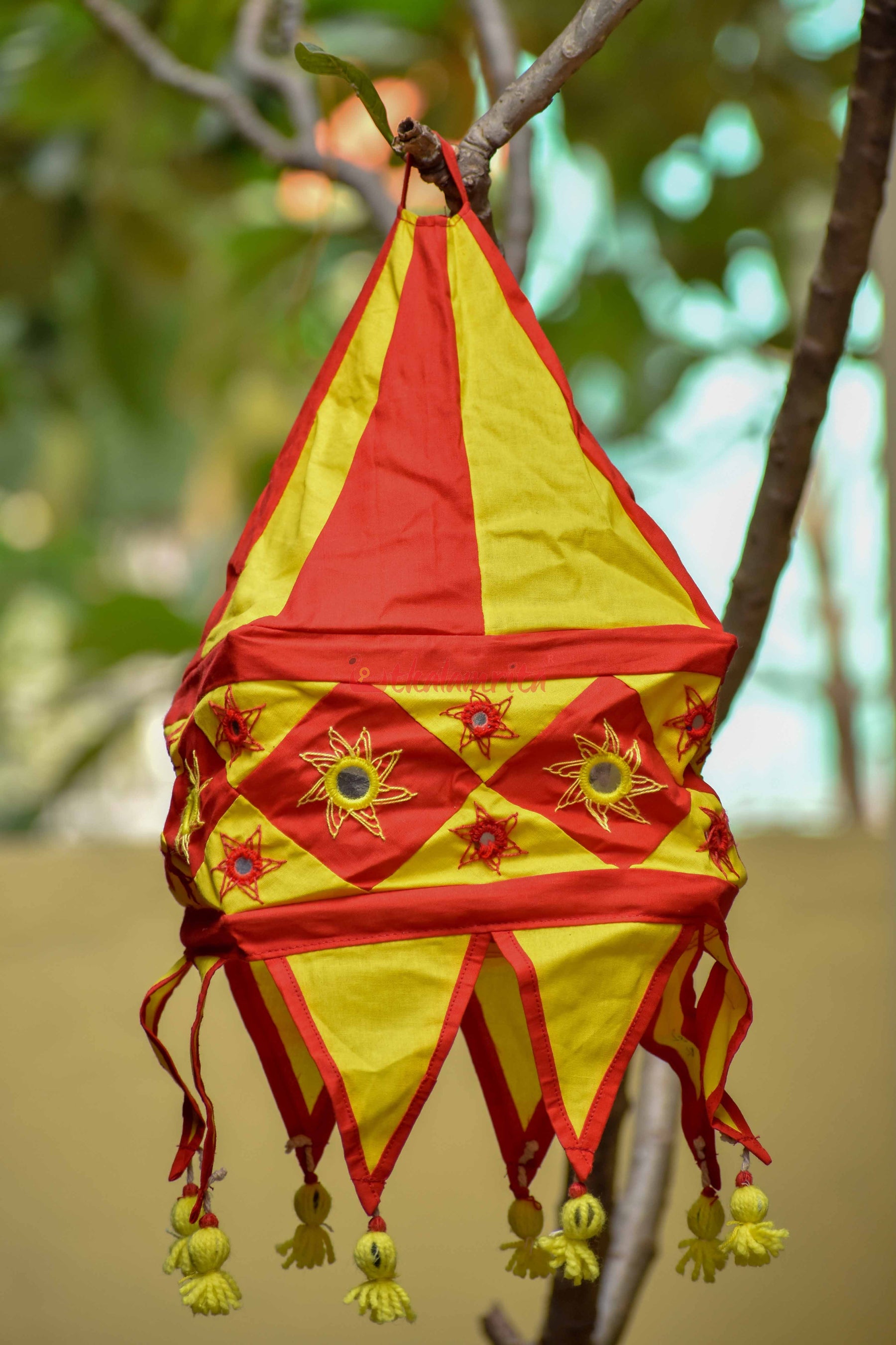 Red Yellow Simple 1-Step square Lampshade