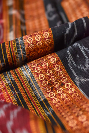 Yellow Middle Sachipar Sambalpuri Cotton Saree