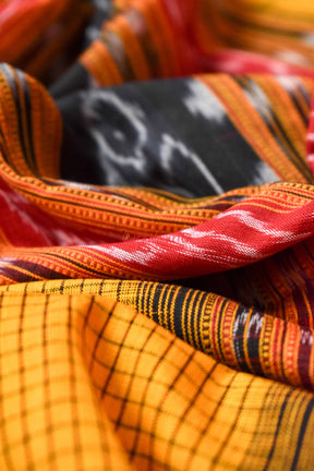 Yellow Middle Sachipar Sambalpuri Cotton Saree