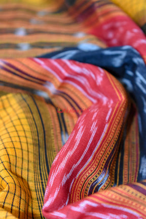 Yellow Middle Sachipar Sambalpuri Cotton Saree