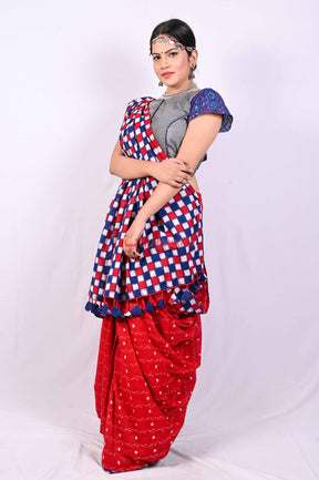 Red Tipa 37 Kuthi Designer Saree
