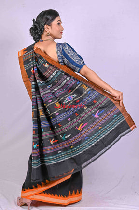 Original Ganjam Bomkai Black Saree