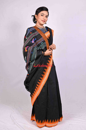 Original Ganjam Bomkai Black Saree