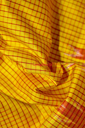 Yellow Red Khandua Sachipar Silk Saree