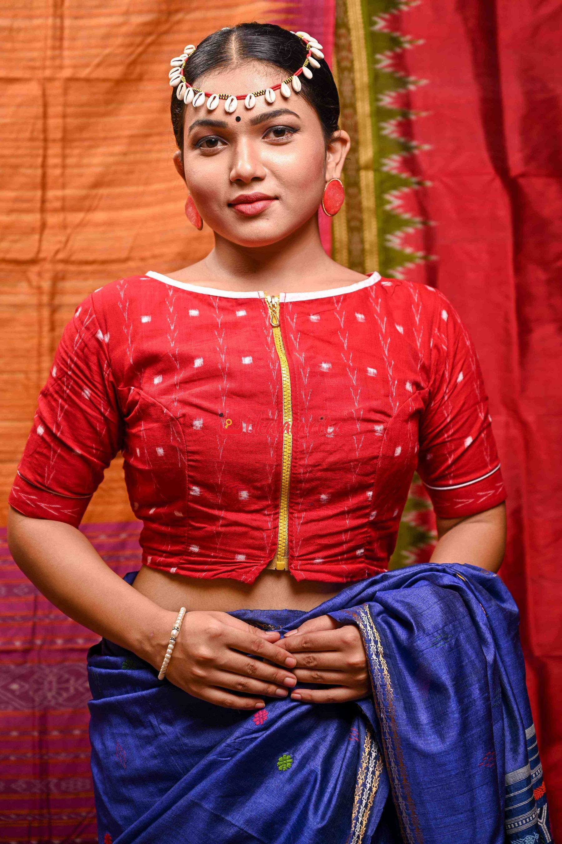 Red Tipa Dhanpatri Pasapali (Blouse)