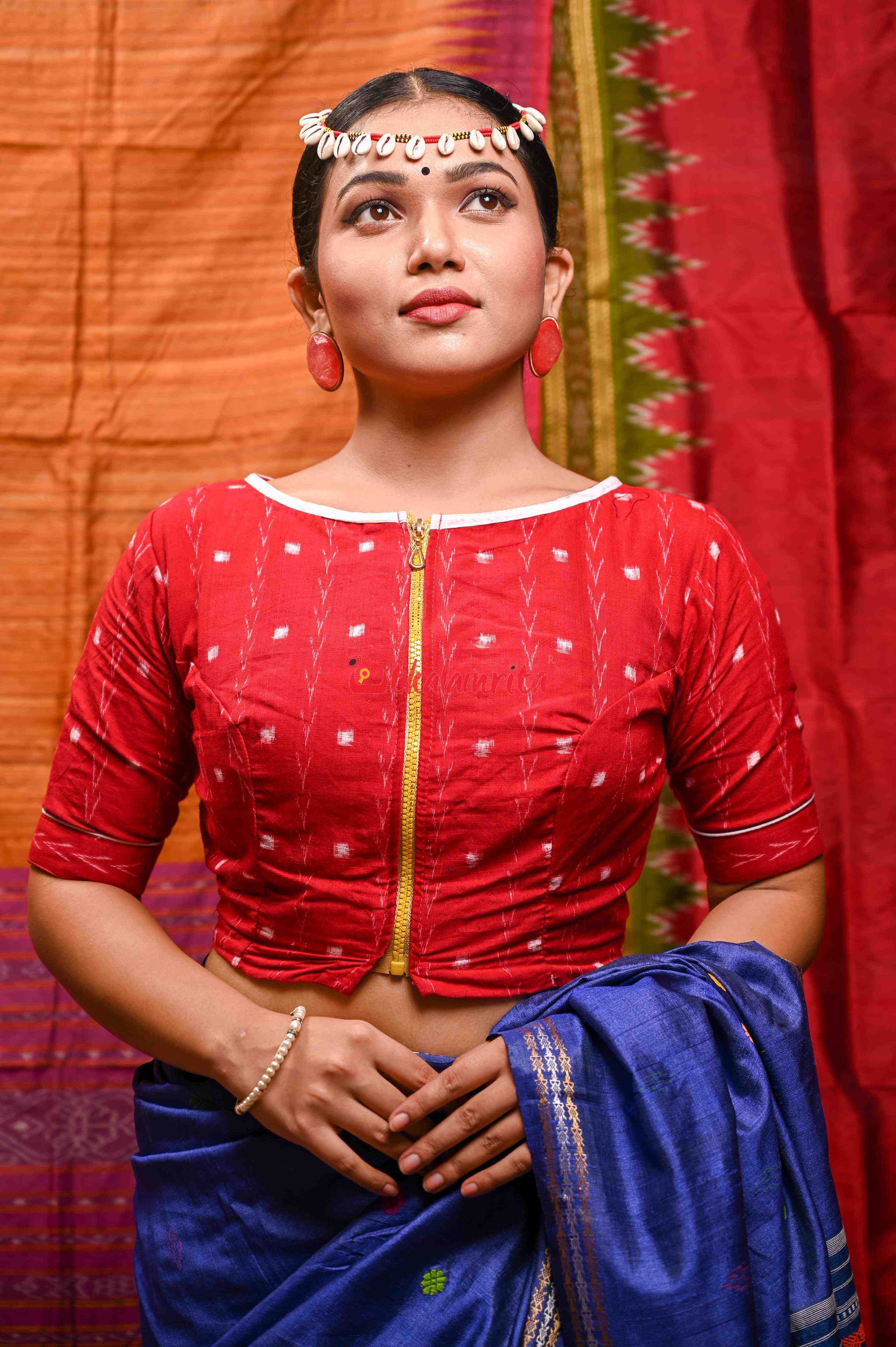 Red Tipa Dhanpatri Pasapali (Blouse)