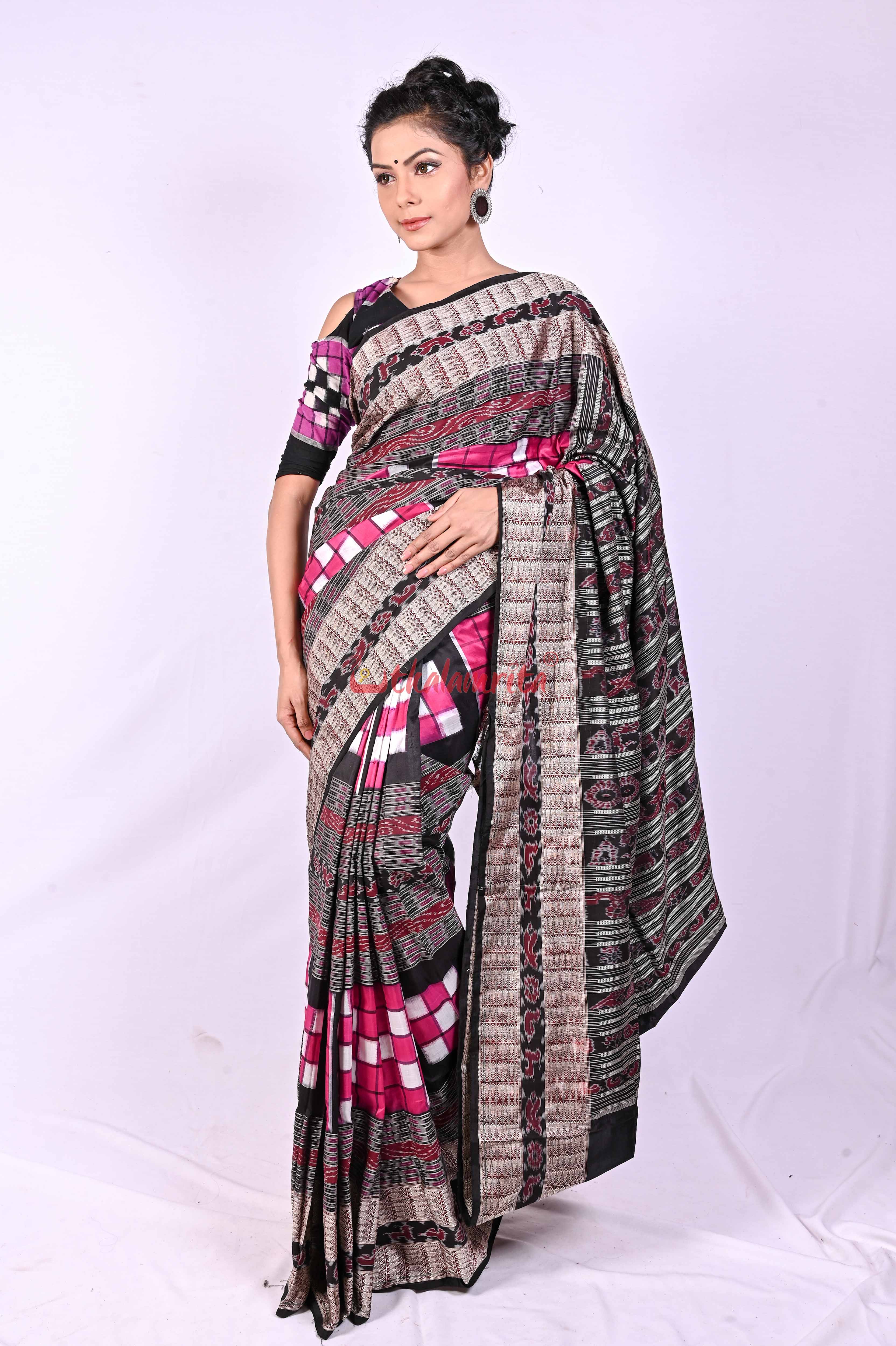 Magenta Bichitrapuri Sambalpuri Silk Saree
