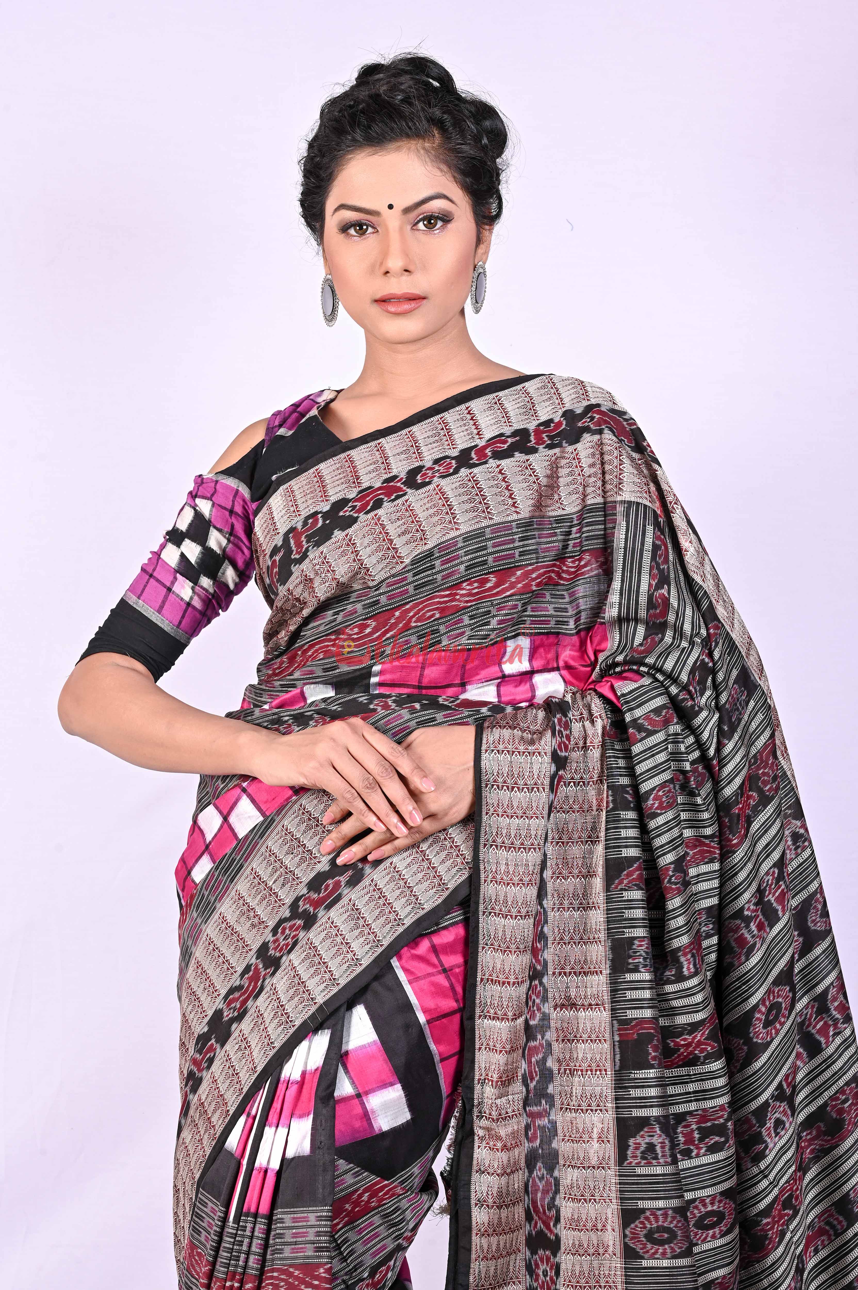 Magenta Bichitrapuri Sambalpuri Silk Saree