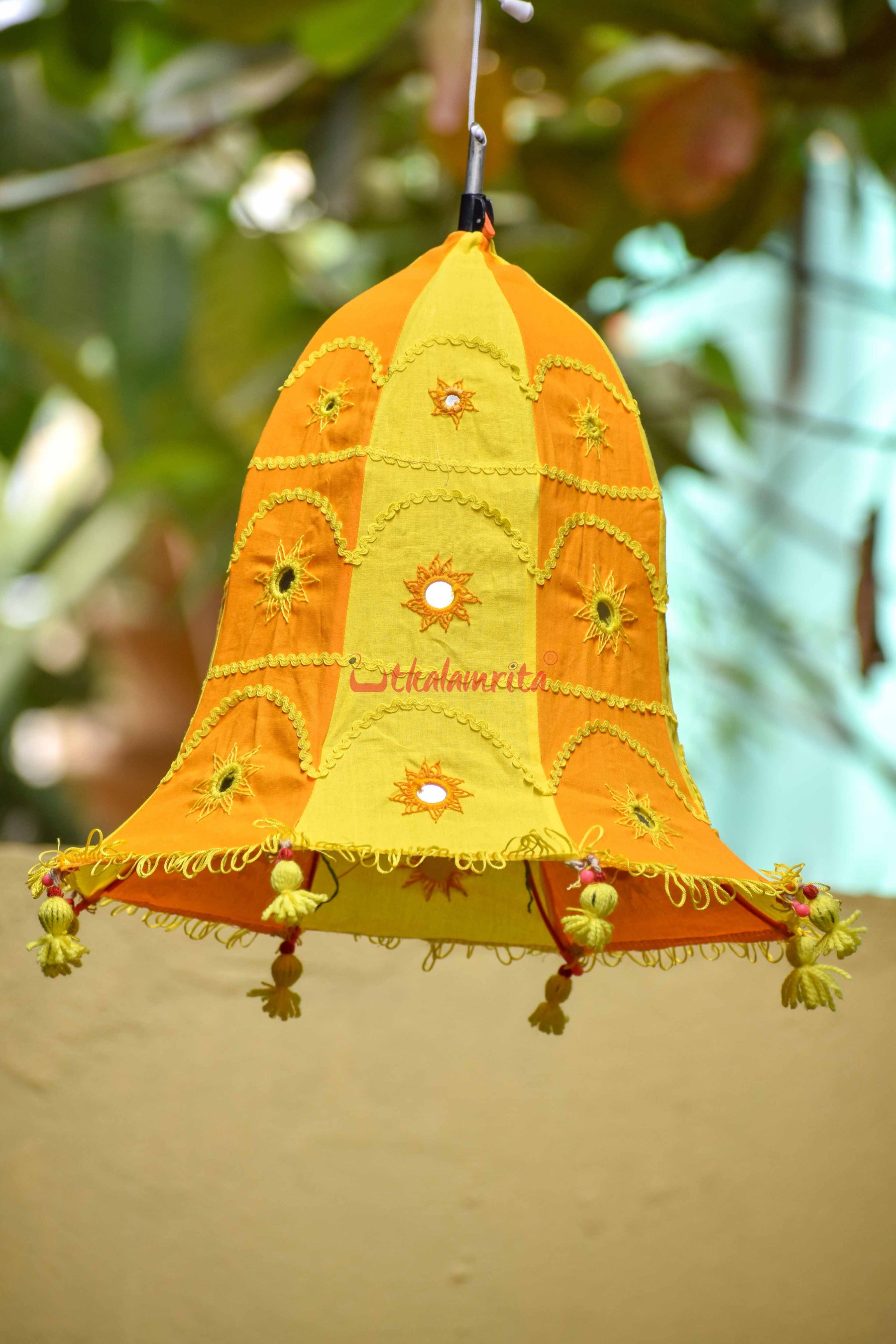 Orange Yellow Bell Lampshade