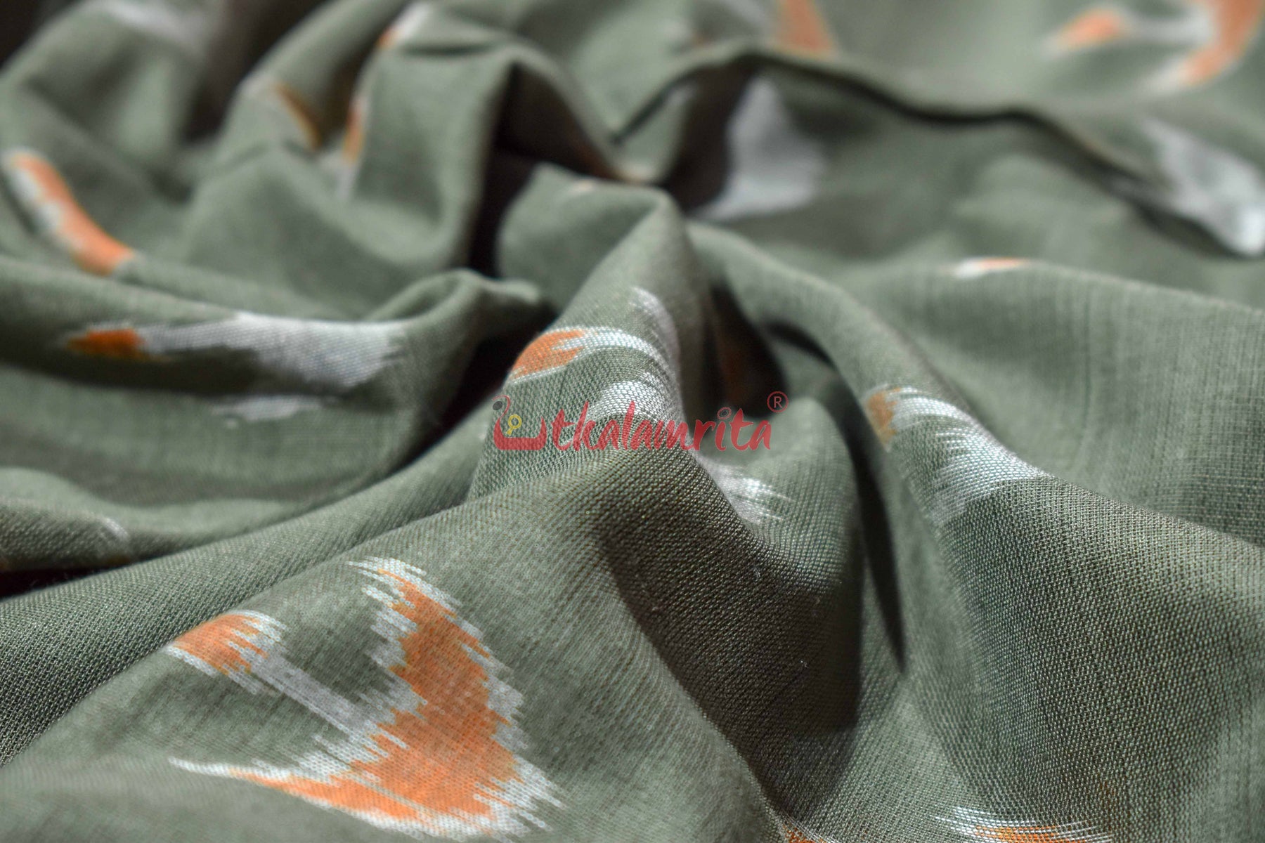 Olive Boita & Ducks Khandua Cotton Saree