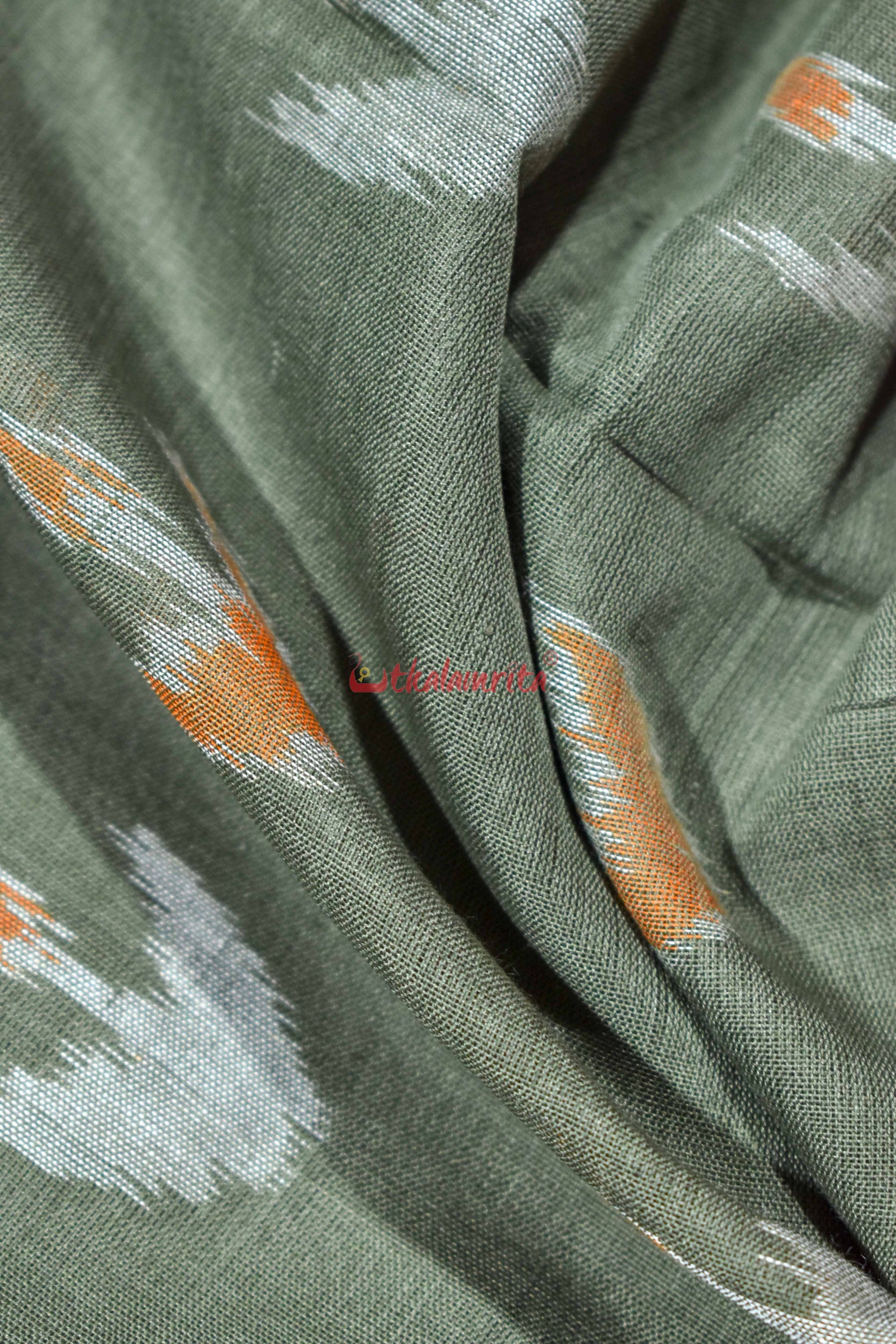 Olive Boita & Ducks Khandua Cotton Saree